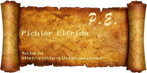 Pichler Elfrida névjegykártya